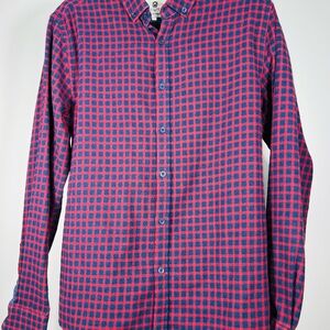 Casual Red and Blue Checkered Men's Shirt